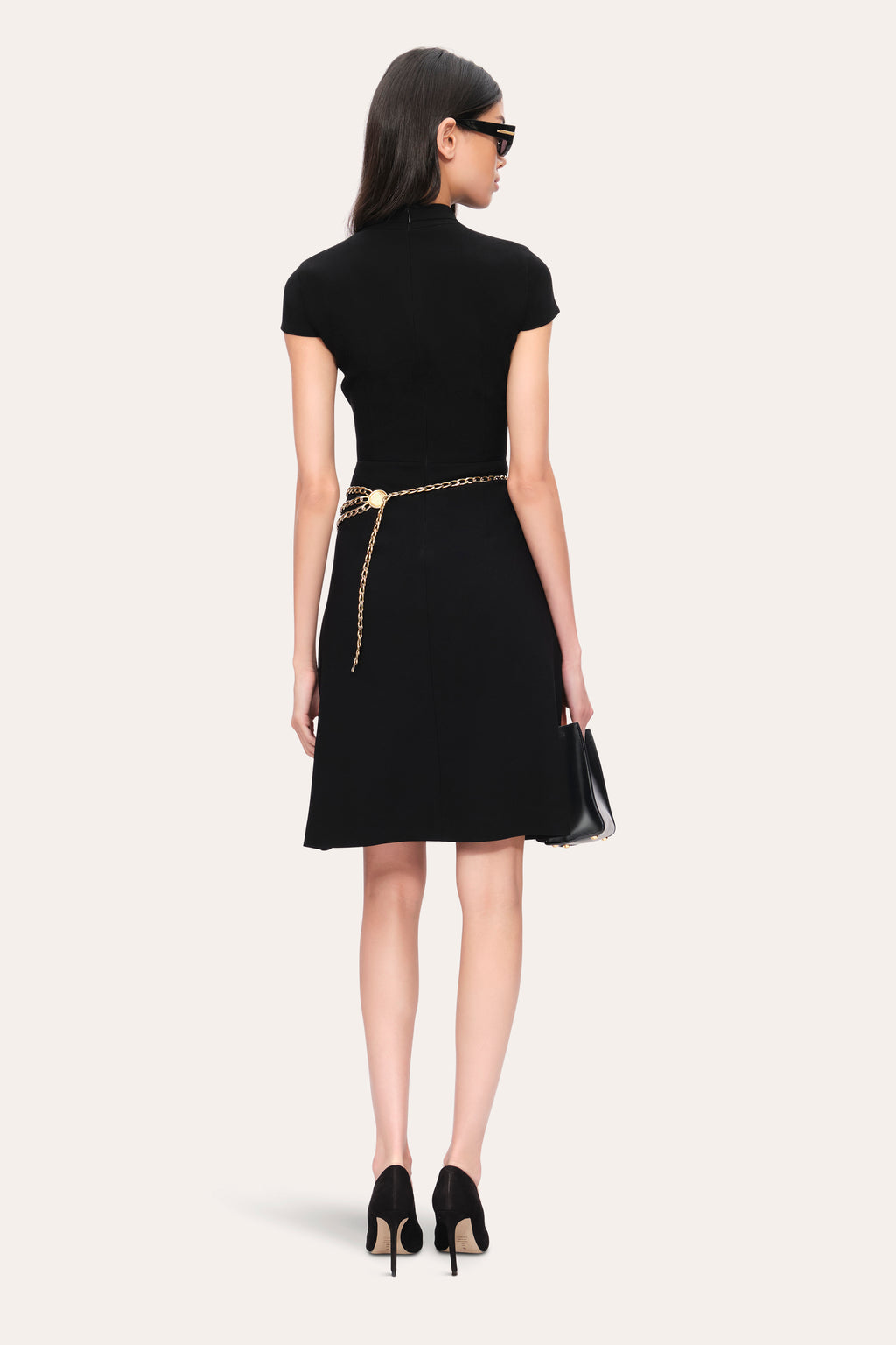 Women Crepe Belted Dress Black | Elie Tahari