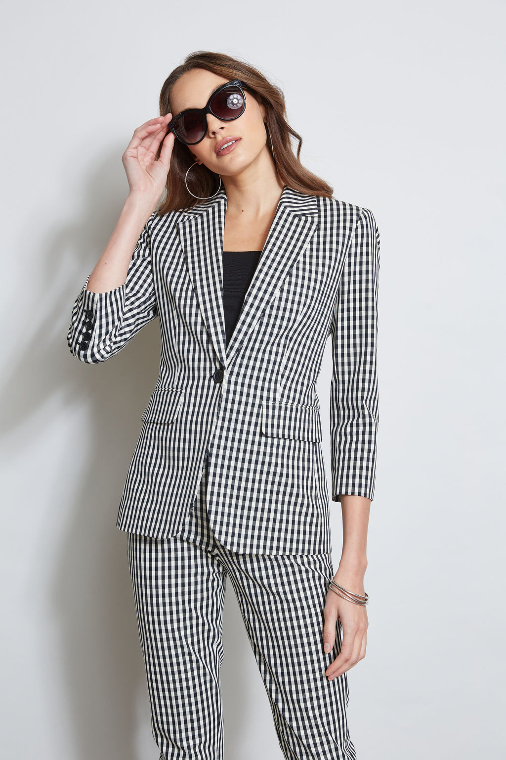 Women Gingham Blazer | Elie Tahari