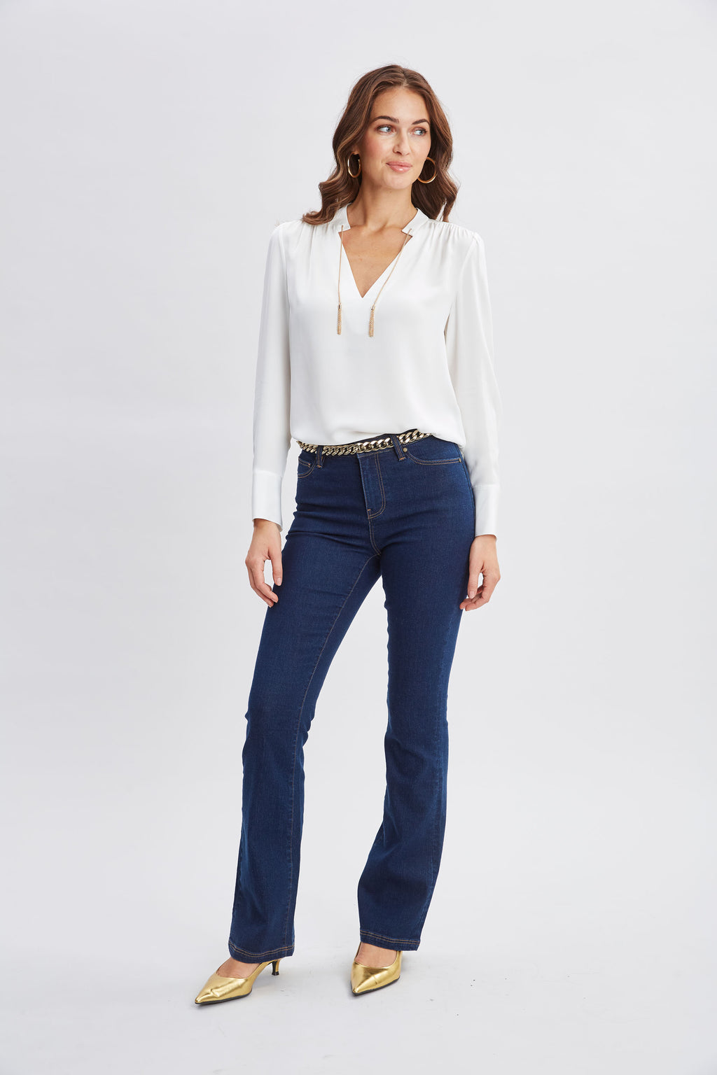 Women Silk Chain Tassel Shirt | Elie Tahari