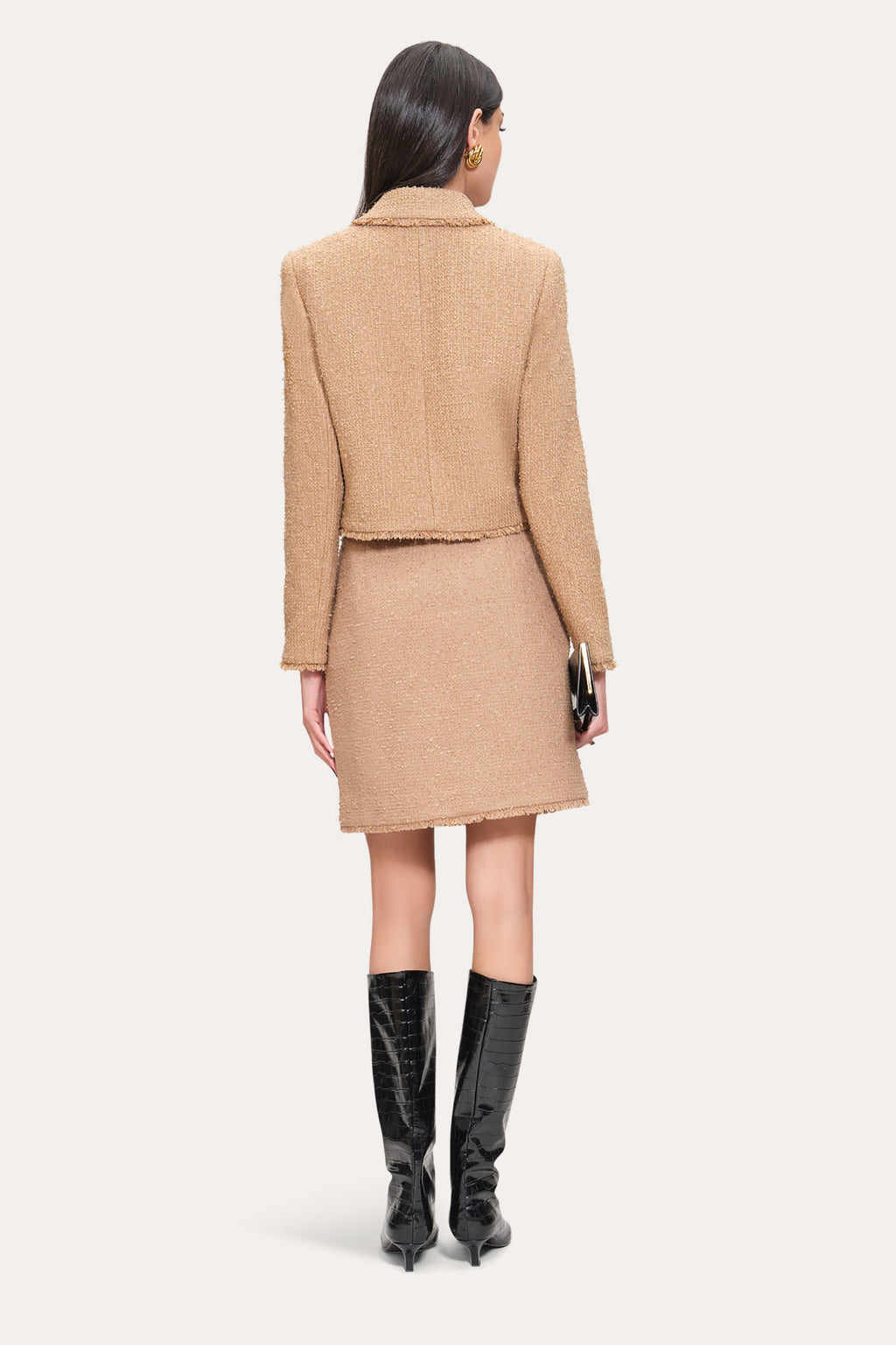 Women Boucle Tweed Skirt Camel Multi | Elie Tahari