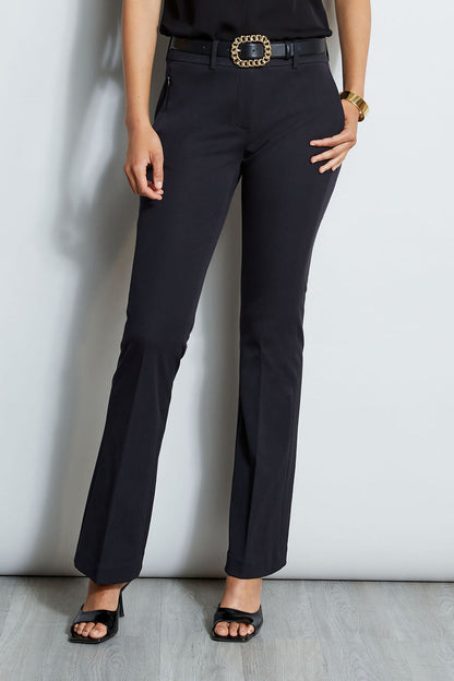 Women Stretch Cotton Fit & Flare Pant Black | Elie Tahari