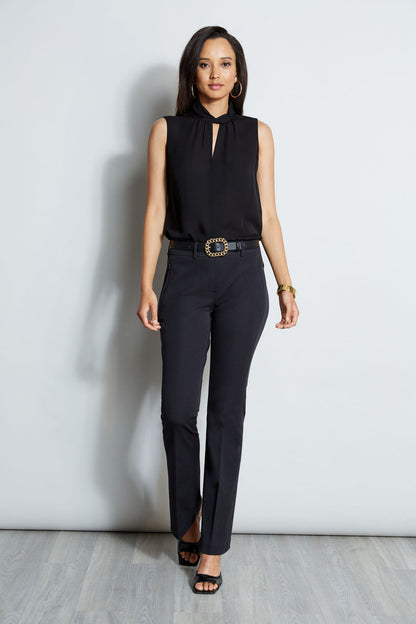 Women Stretch Cotton Fit & Flare Pant Black | Elie Tahari