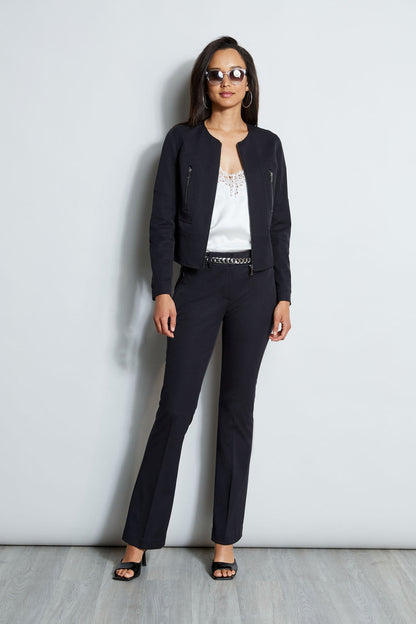 Women Stretch Cotton Fit & Flare Pant Black | Elie Tahari