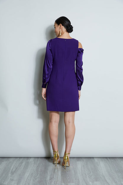 Women Draped Satin Shoulder Dress Winter Plum | Elie Tahari