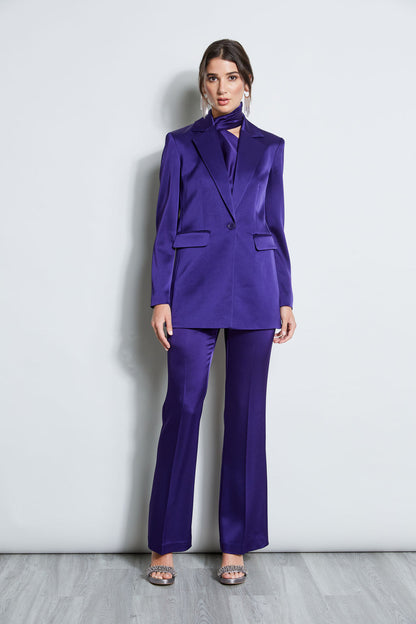Women Satin Boyfriend Blazer Winter Plum | Elie Tahari