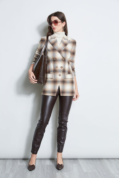 Women Double Breasted Ombre Plaid Blazer  | Elie Tahari