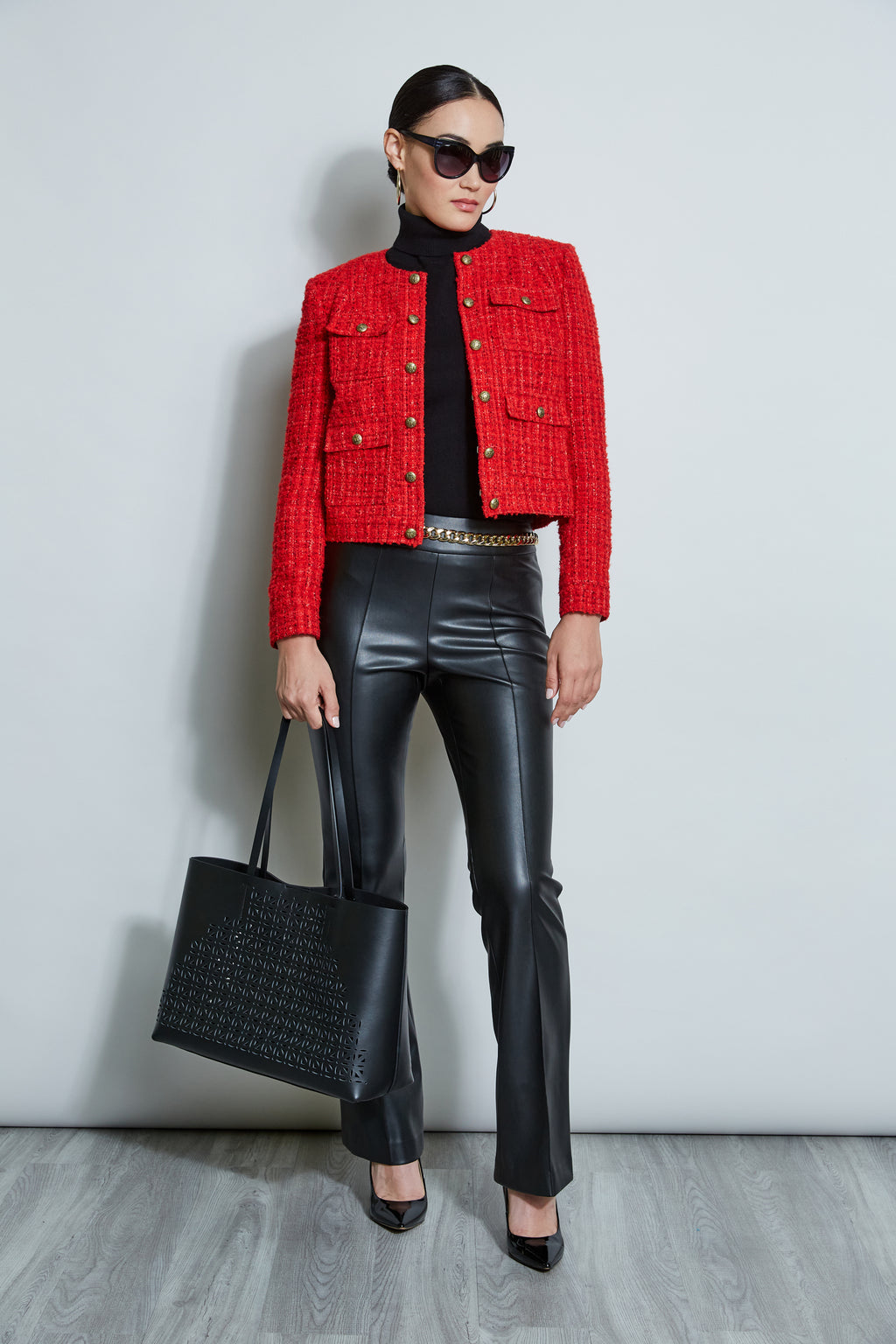 Women French Tweed Button Jacket  | Elie Tahari