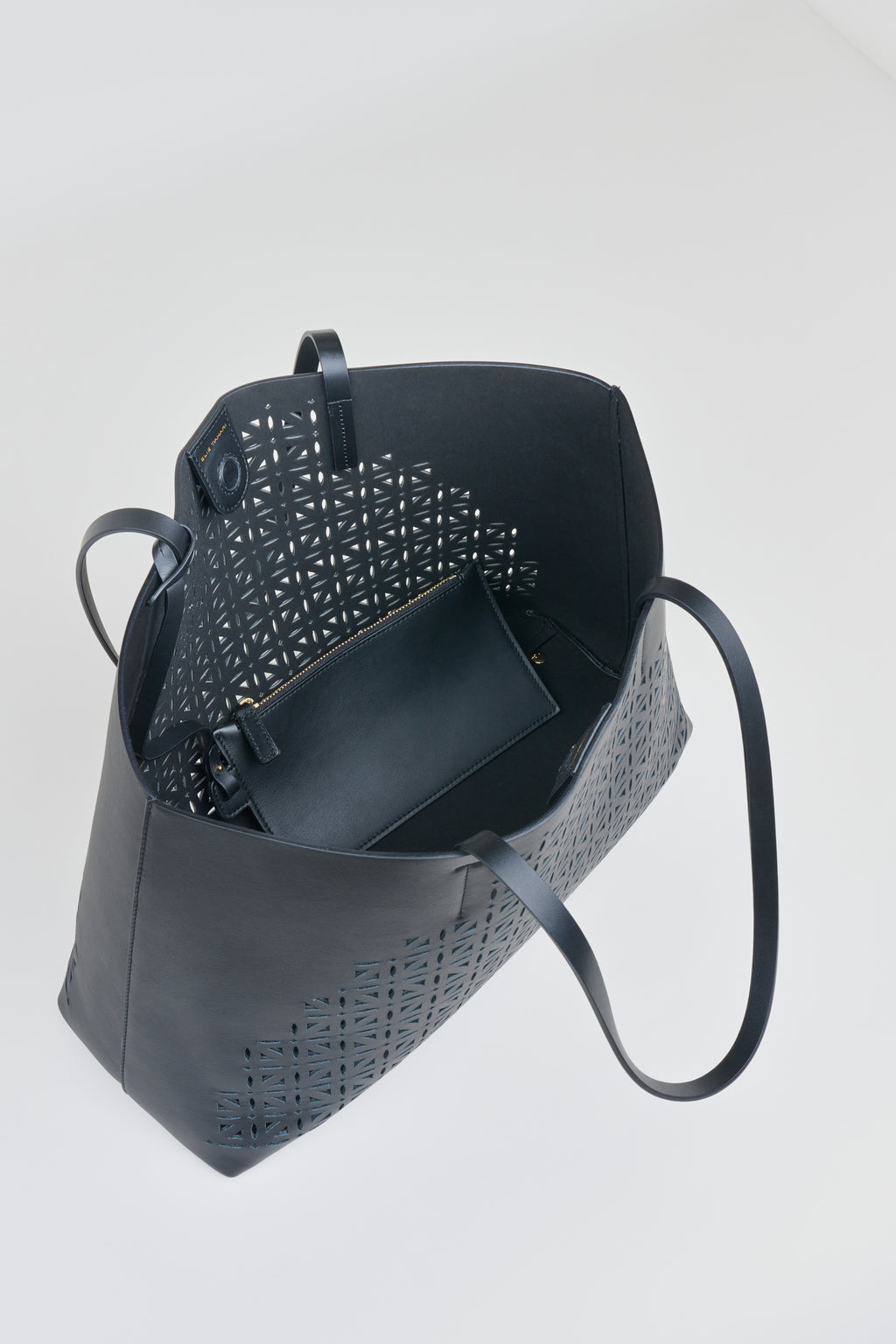 Women Nappa Leather Lasercut Tote Black | Elie Tahari