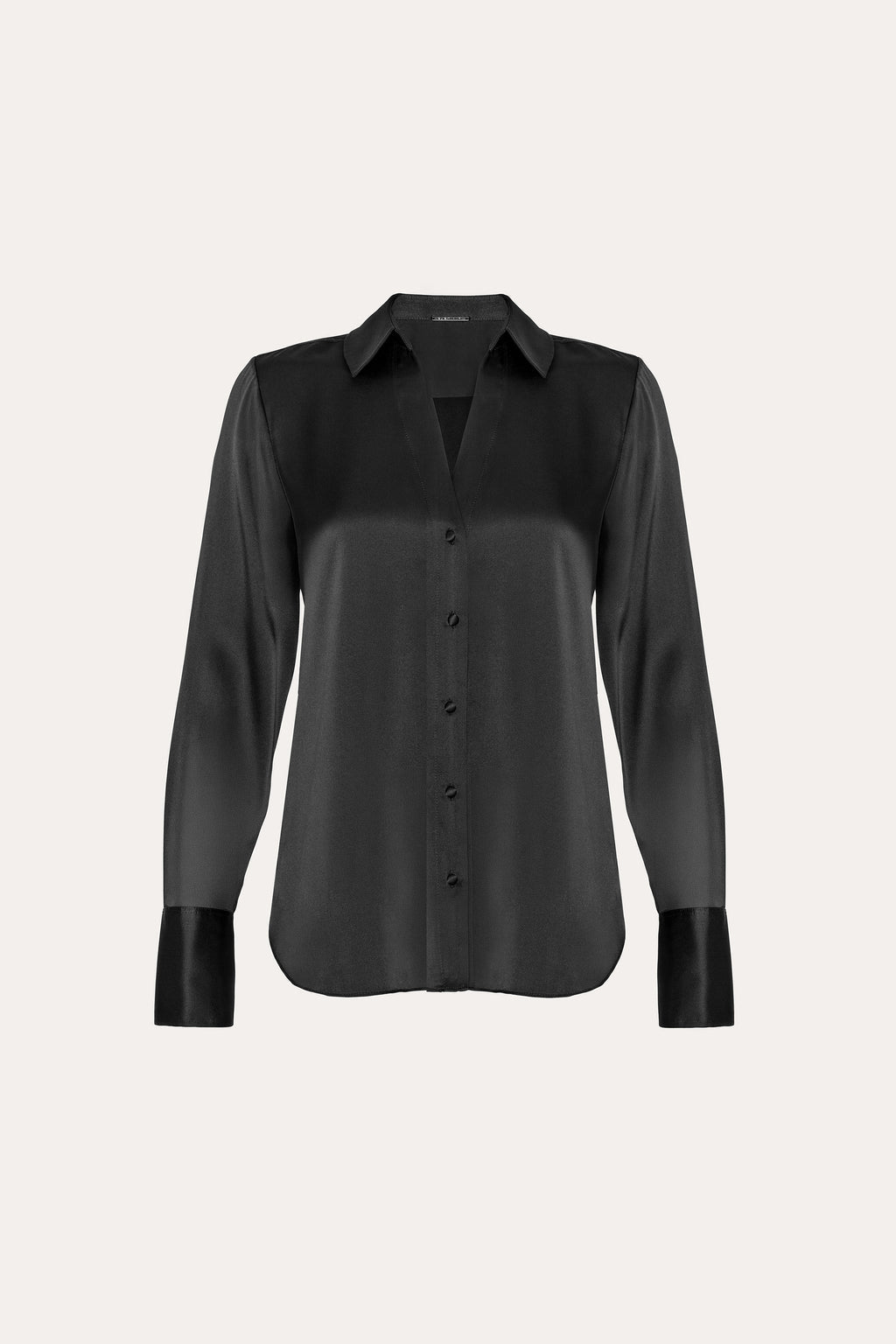 Women Silk Satin Button Down Shirt Black | Elie Tahari