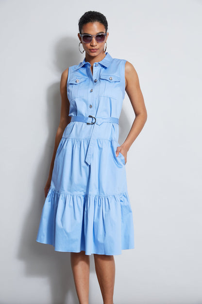 Women Cotton Utility Dress Horizon Blue | Elie Tahari