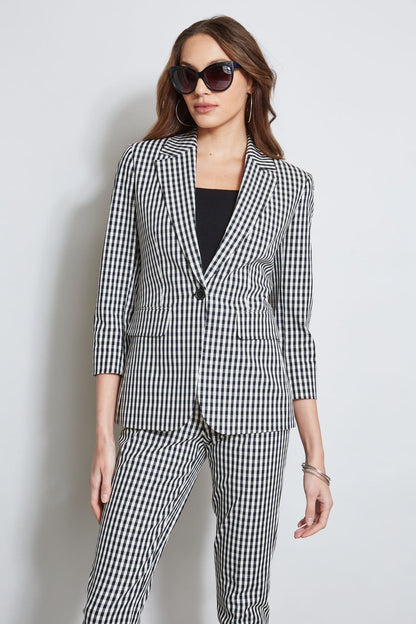 Women Gingham Blazer  | Elie Tahari