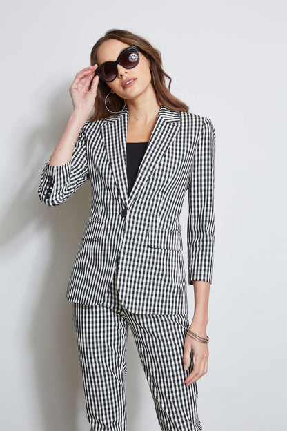Women Gingham Blazer  | Elie Tahari