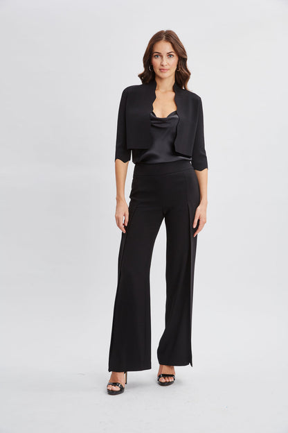 Women Scallop Cardigan Black | Elie Tahari