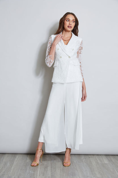 Women Double Breasted Lace Blazer Foam | Elie Tahari