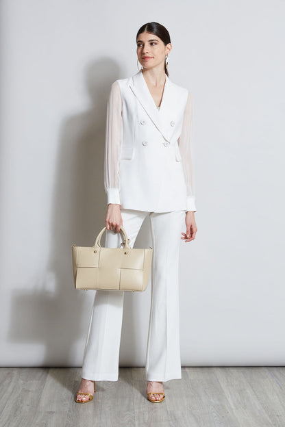 Women Double Breasted Chiffon Sleeve Blazer Foam | Elie Tahari