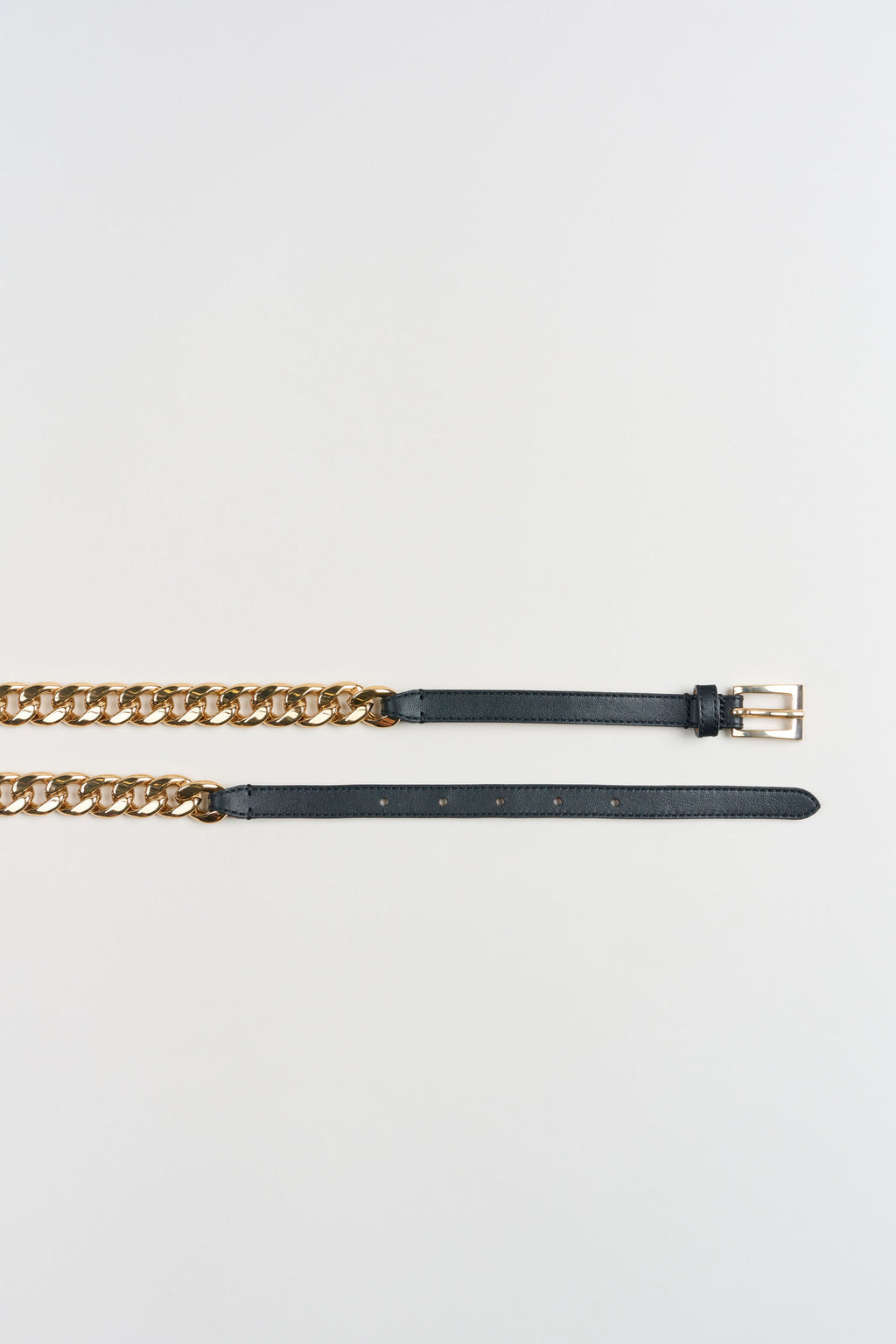 Women Gold Chain Belt Black-Gold | Elie Tahari