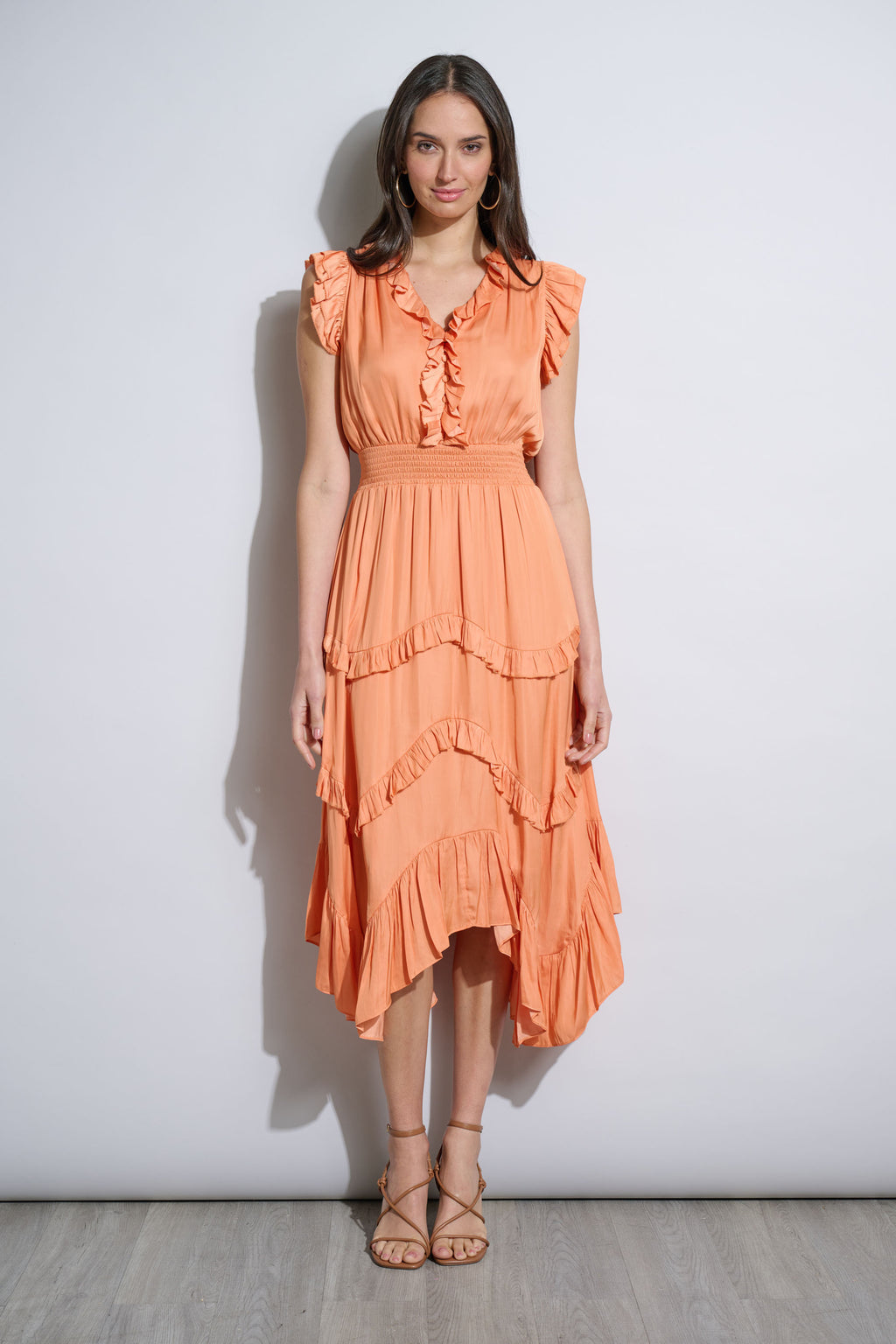 Women Ruffle Midi Dress Hopscotch | Elie Tahari