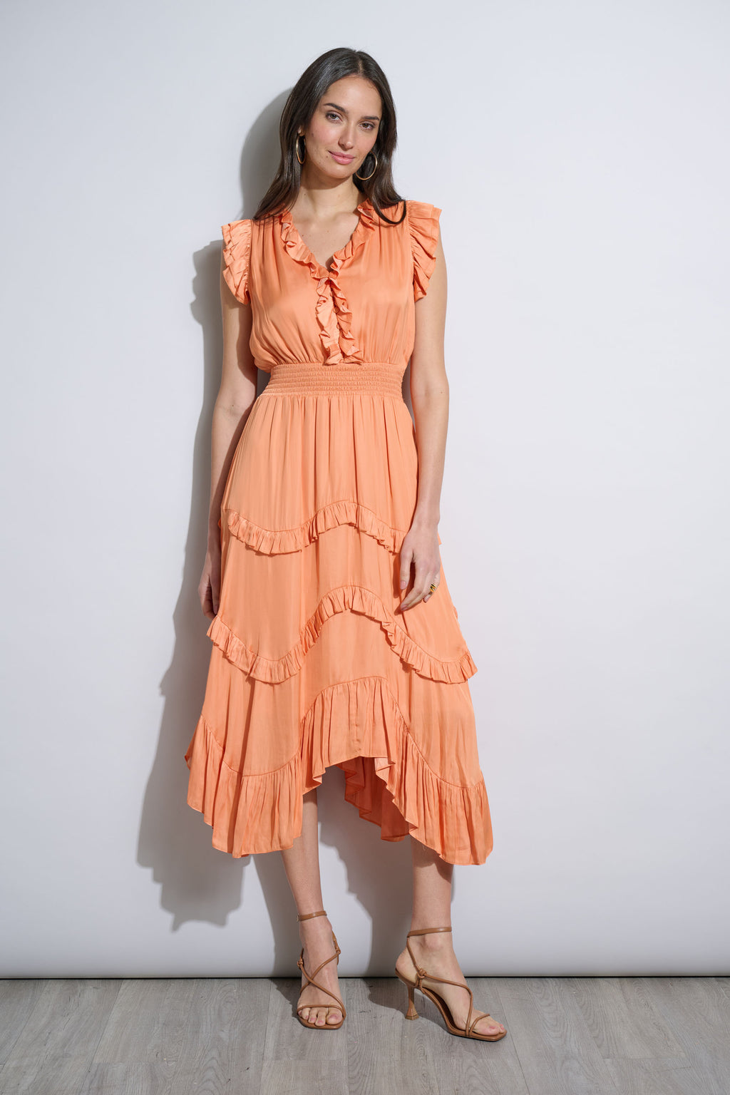 Women Ruffle Midi Dress Hopscotch | Elie Tahari