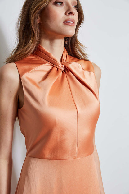 Women Twist Neck Satin Dress Ginger | Elie Tahari