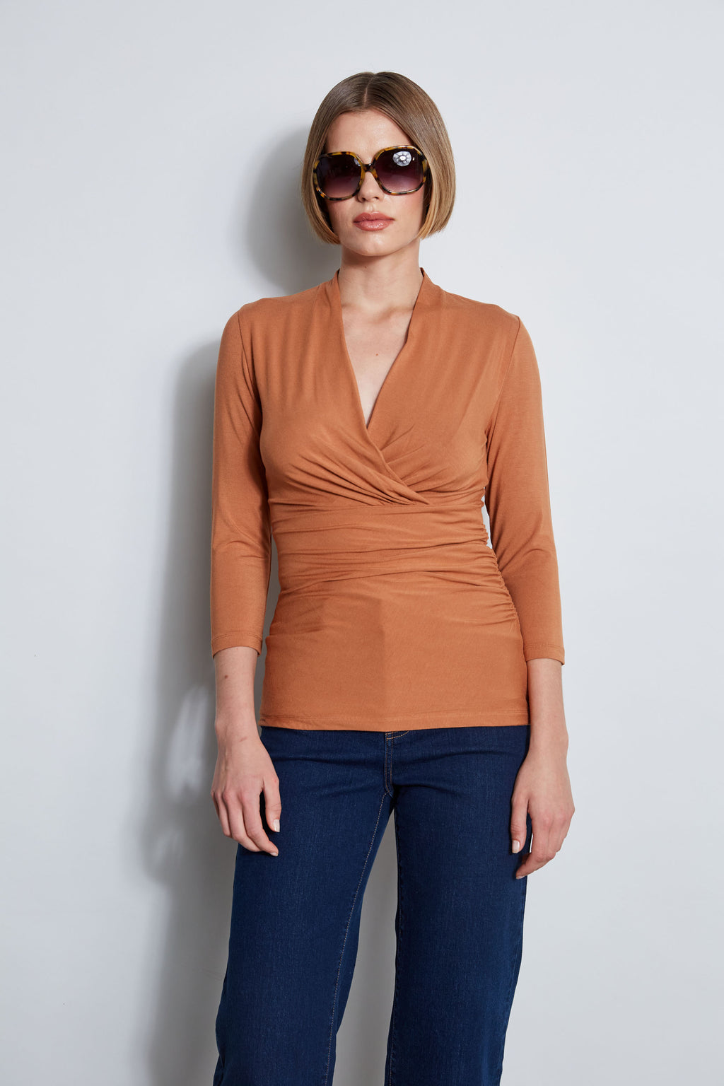 Women Mock Wrap Knit  | Elie Tahari