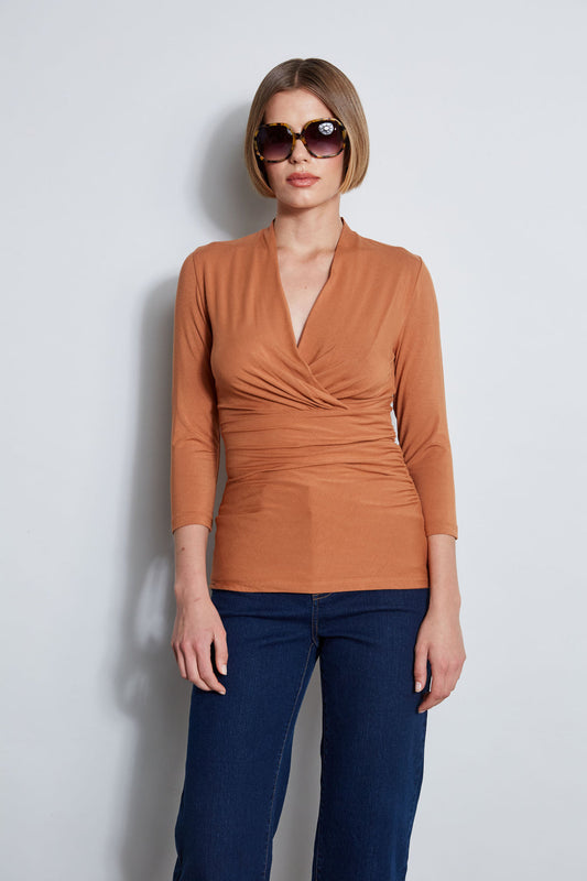 Women Mock Wrap Knit  | Elie Tahari