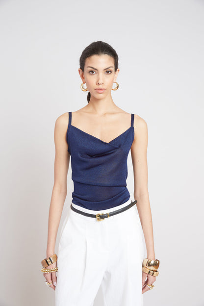 Women Metallic Knit Cami  | Elie Tahari