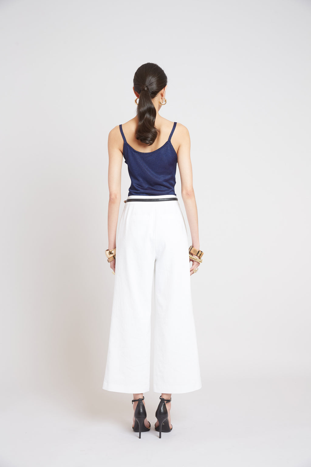 Women Metallic Knit Cami  | Elie Tahari