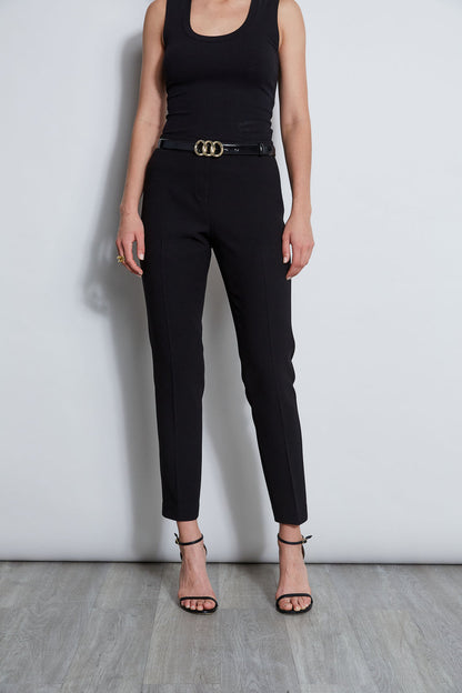 Women Slim Fit Crepe Pant Black | Elie Tahari