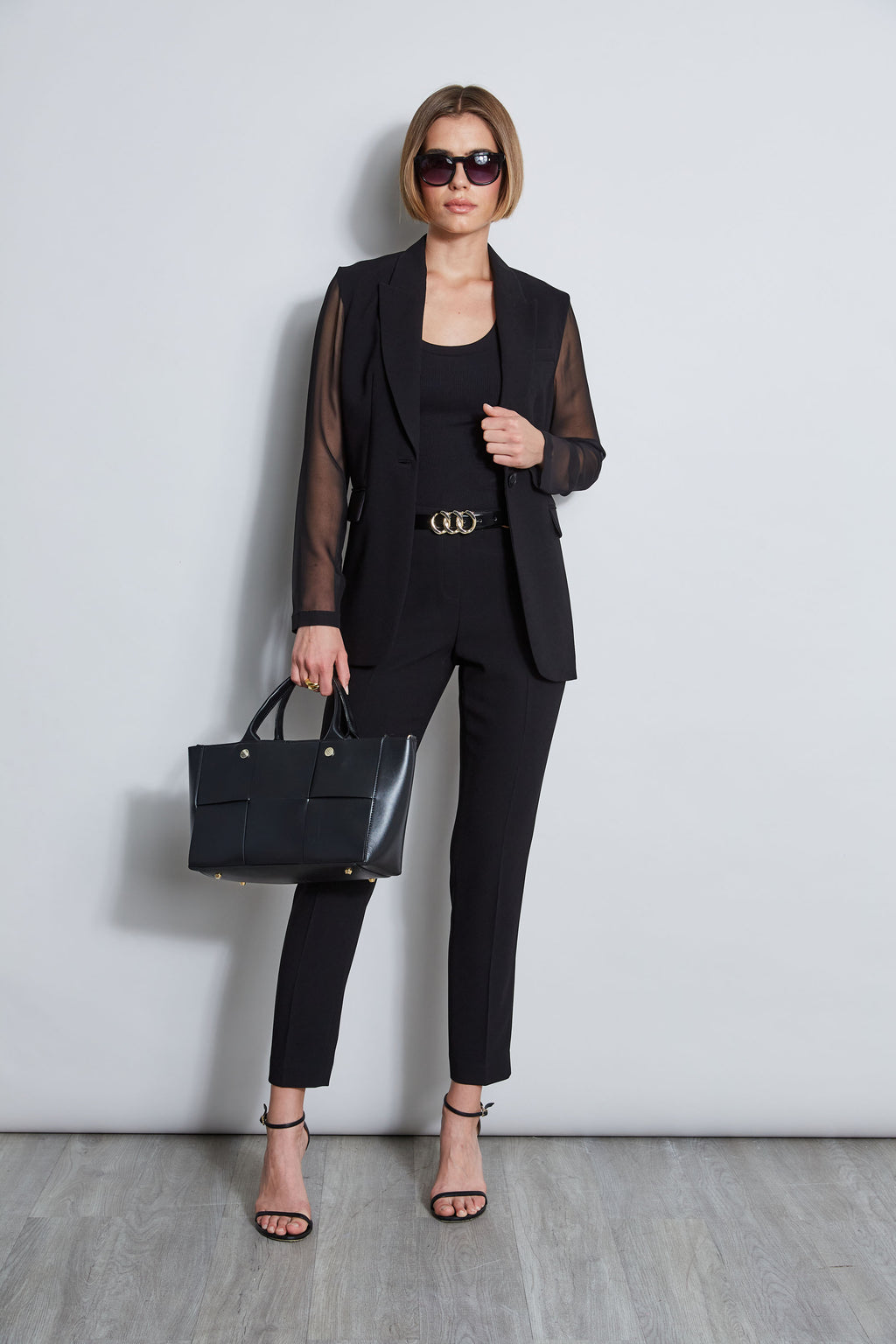 Women Slim Fit Crepe Pant Black | Elie Tahari