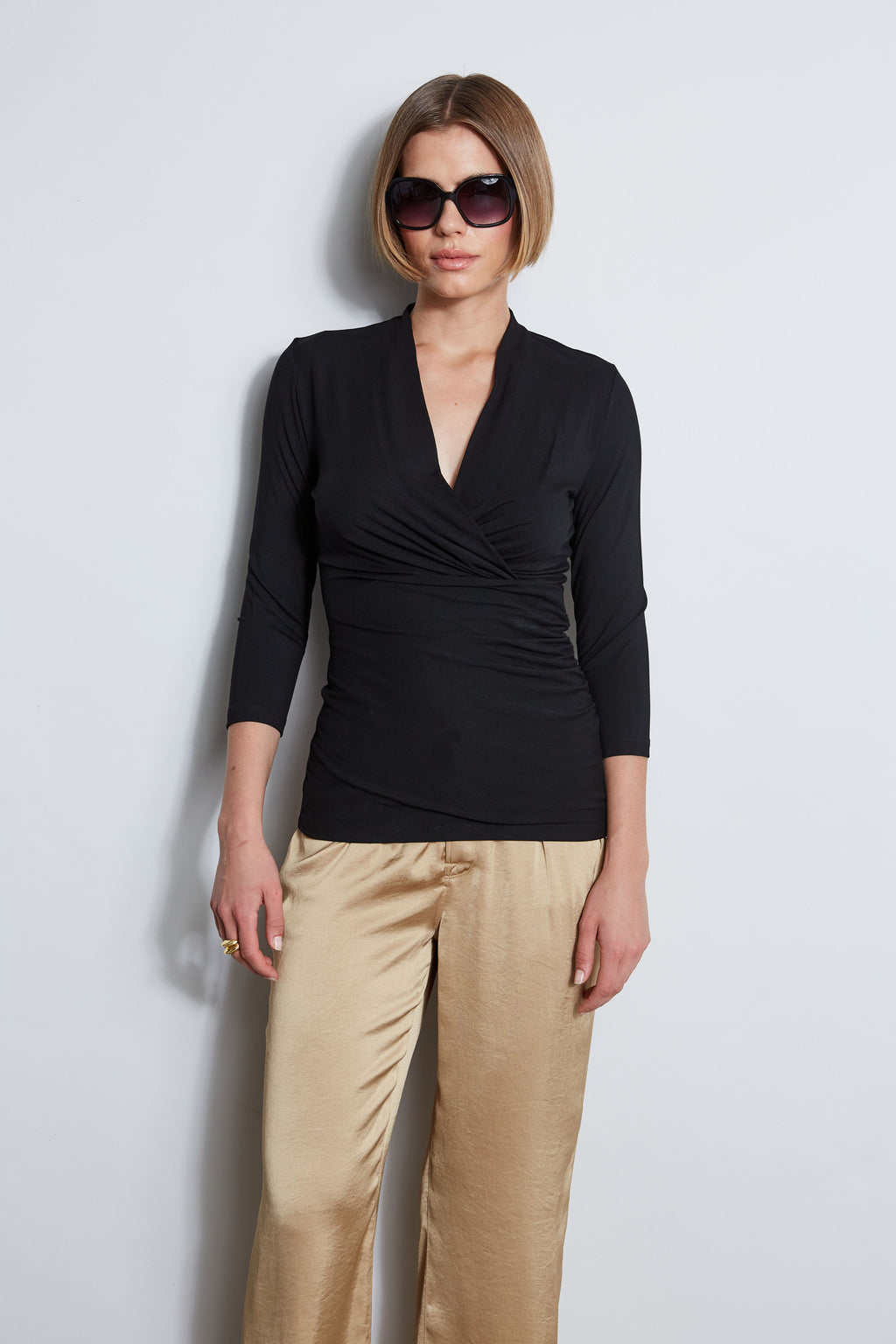 Women Mock Wrap Knit  | Elie Tahari