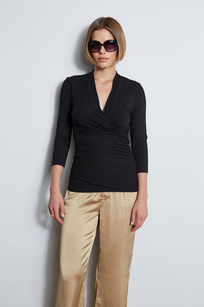 Women Mock Wrap Knit  | Elie Tahari