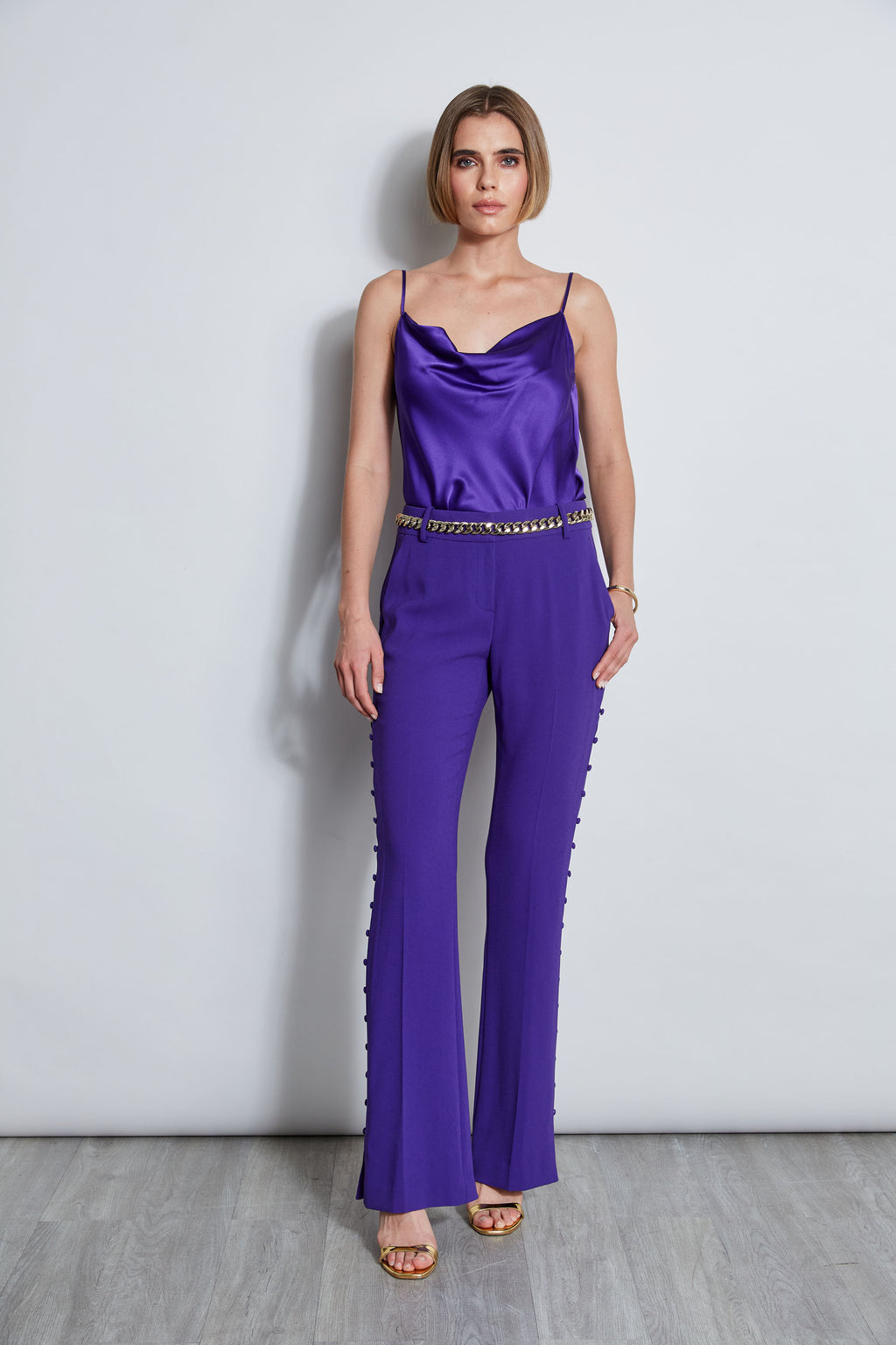 Women Stretch Silk Satin Cami Grape | Elie Tahari