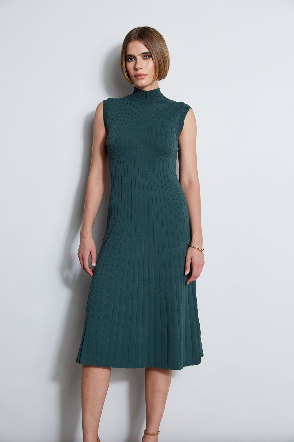 Women Knit Midi Dress Bottle Green | Elie Tahari