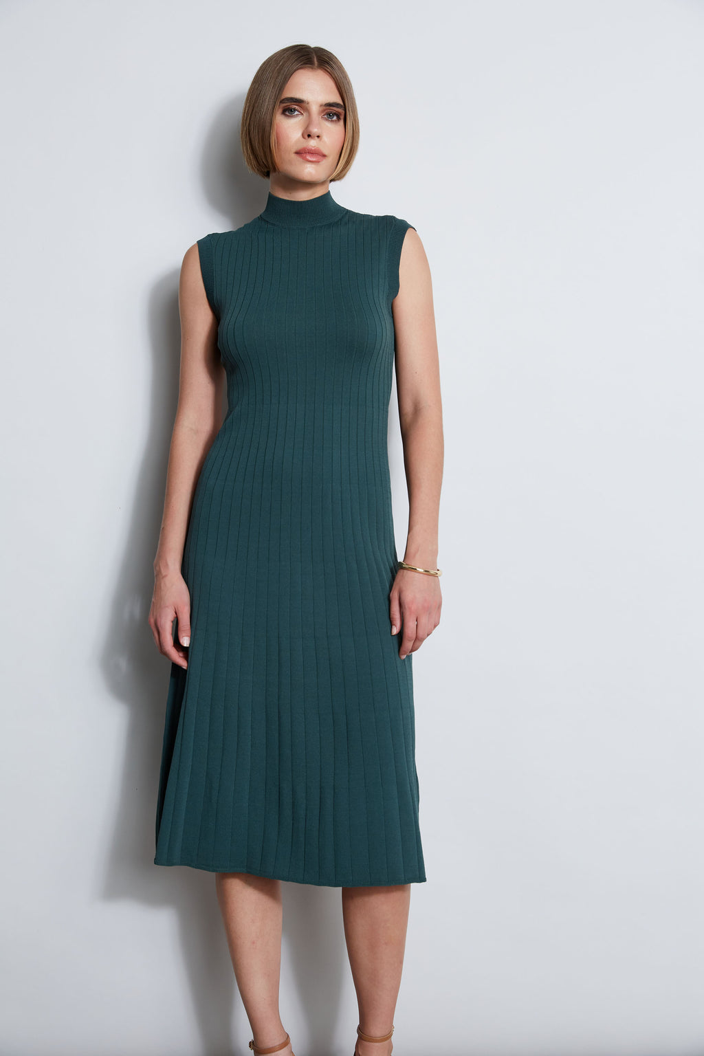 Women Knit Midi Dress Bottle Green | Elie Tahari