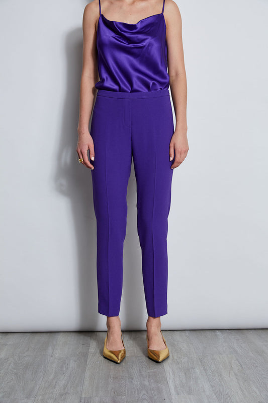 Women Slim Fit Crepe Pant Grape | Elie Tahari