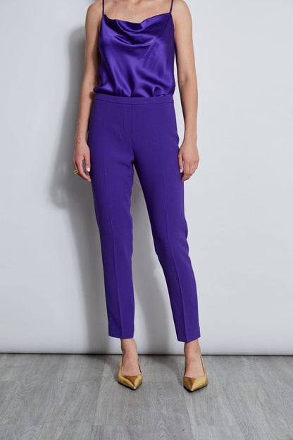 Women Slim Fit Crepe Pant Grape | Elie Tahari