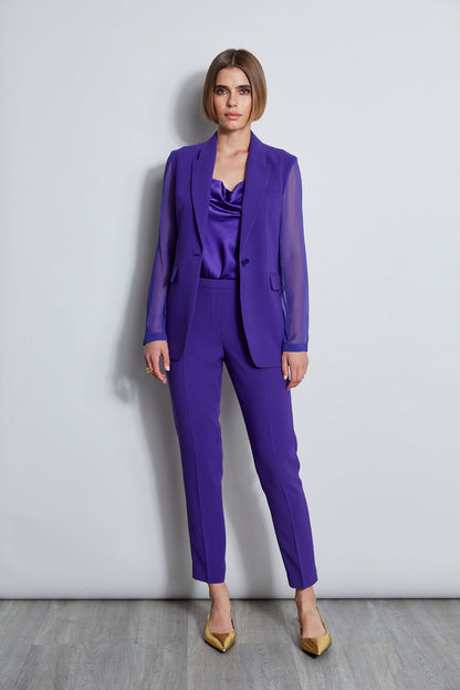 Women Slim Fit Crepe Pant Grape | Elie Tahari