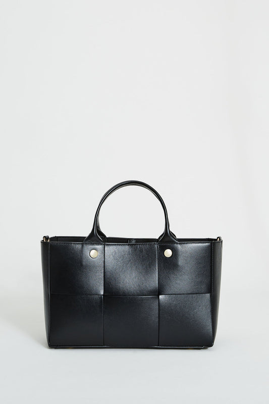 Women Leather Weave Handbag Black | Elie Tahari