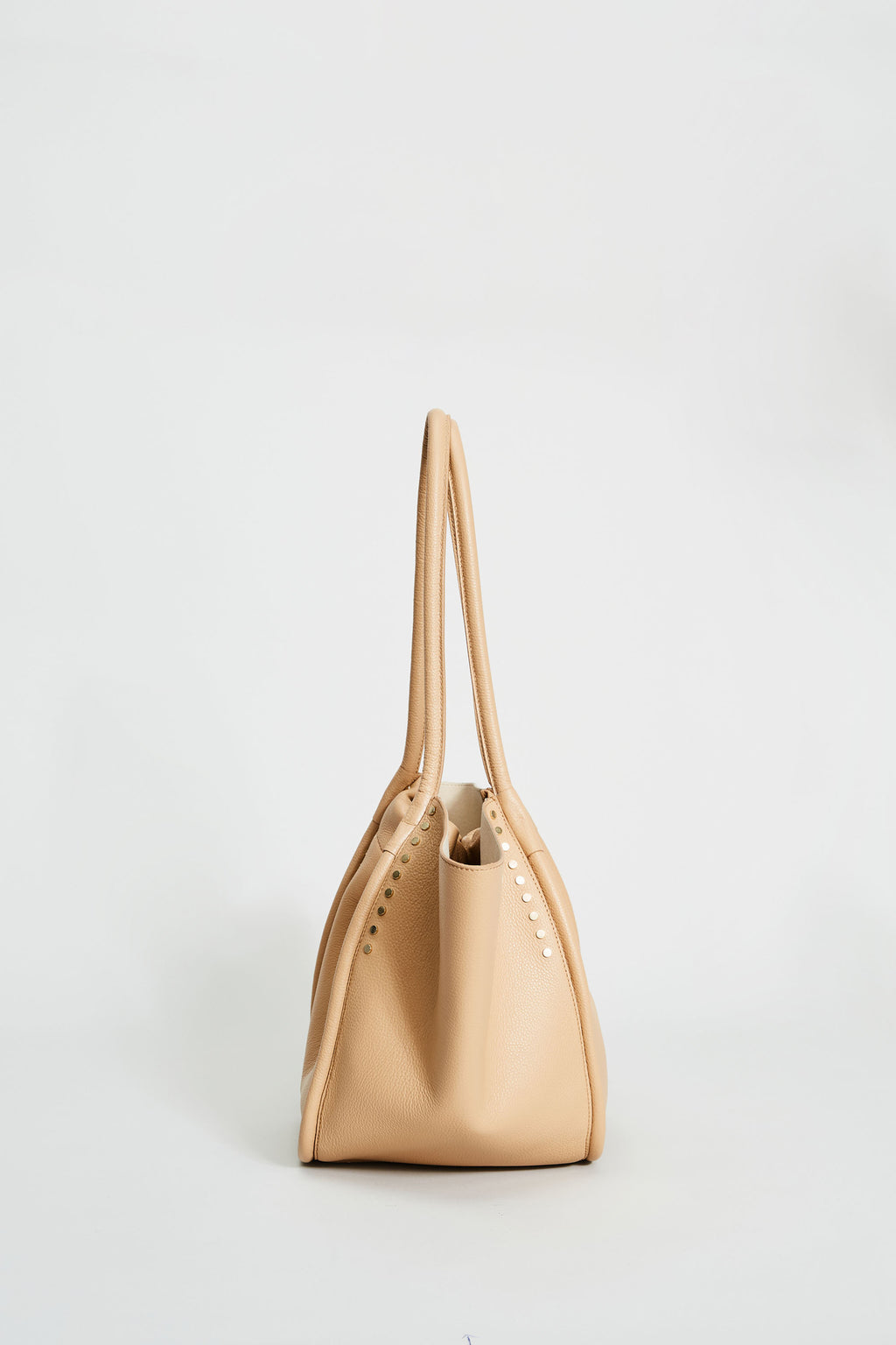 Women Leather Stud Tote Caramel | Elie Tahari