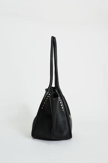 Women Leather Stud Tote Black | Elie Tahari