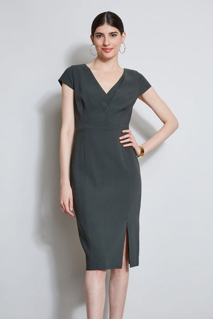 Women V-Neck Crepe Dress Camouflage | Elie Tahari
