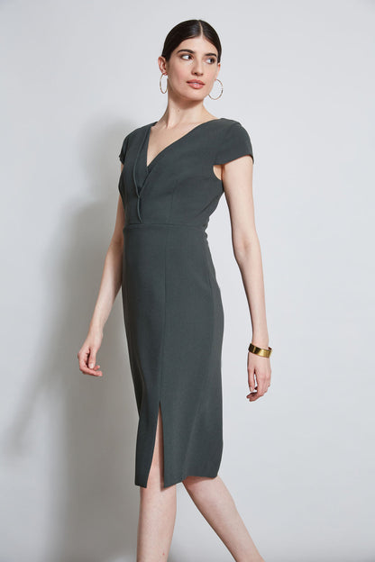 Women V-Neck Crepe Dress Camouflage | Elie Tahari