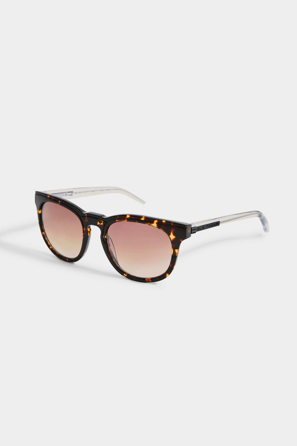Women Round Acetate Sunglasses Toirtoise Clear | Elie Tahari