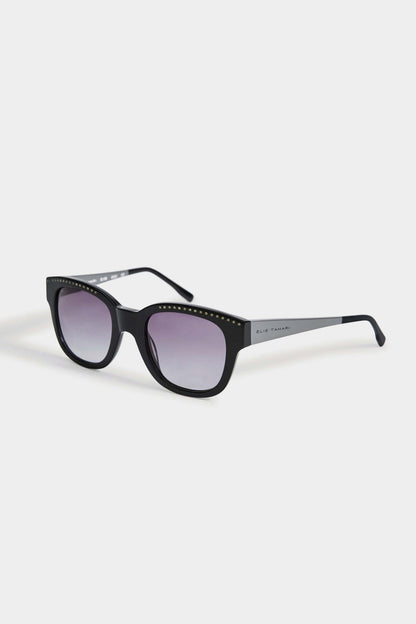 Women Rectangular Dot Sunglasses Black/Grey Pearl | Elie Tahari