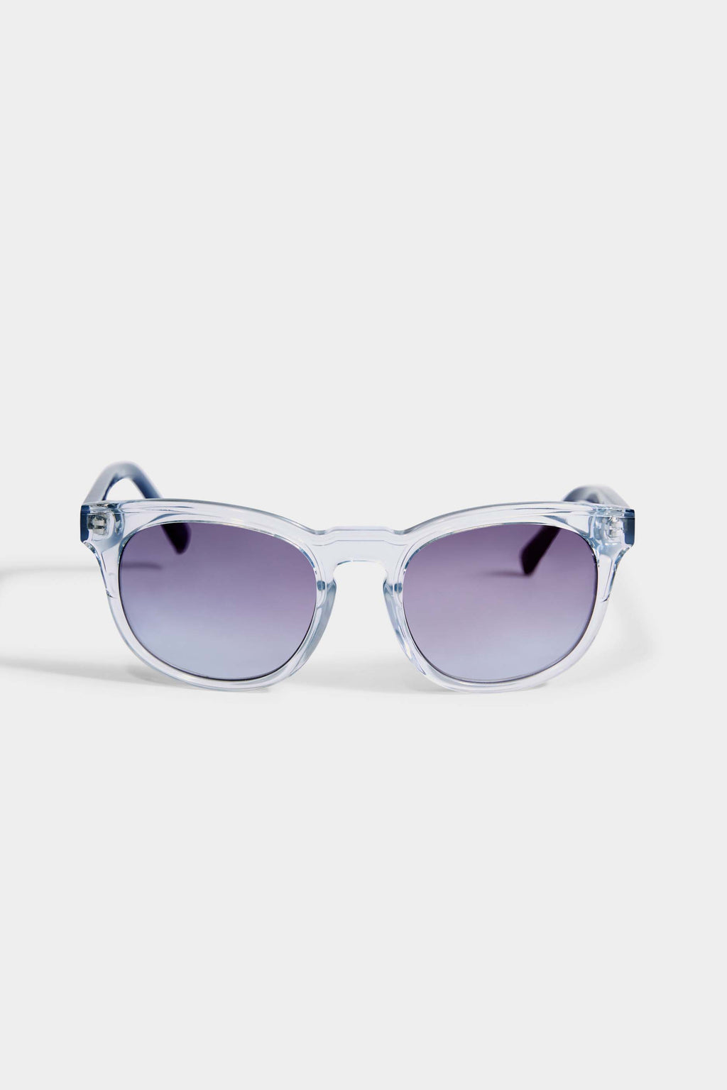 Women Round Acetate Sunglasses Clear Blue | Elie Tahari