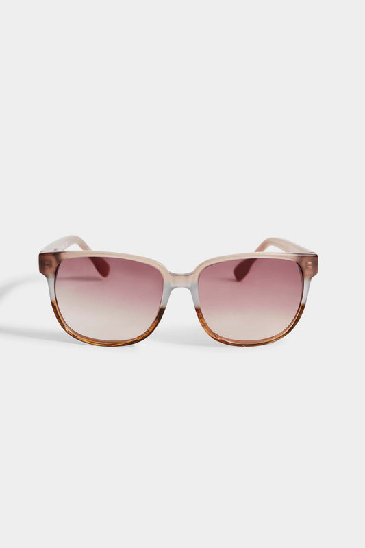 Women Two Tone Rectangular Sunglasses Brown Grey | Elie Tahari