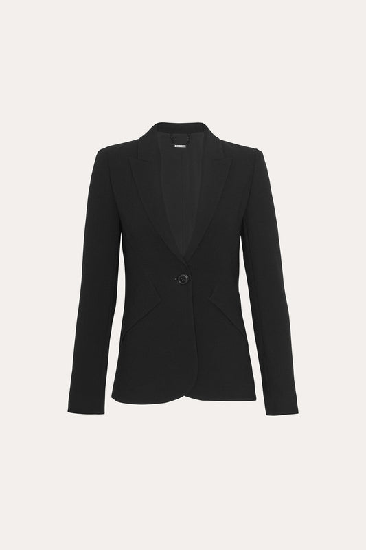 Women Panel Single Button Blazer Black | Elie Tahari