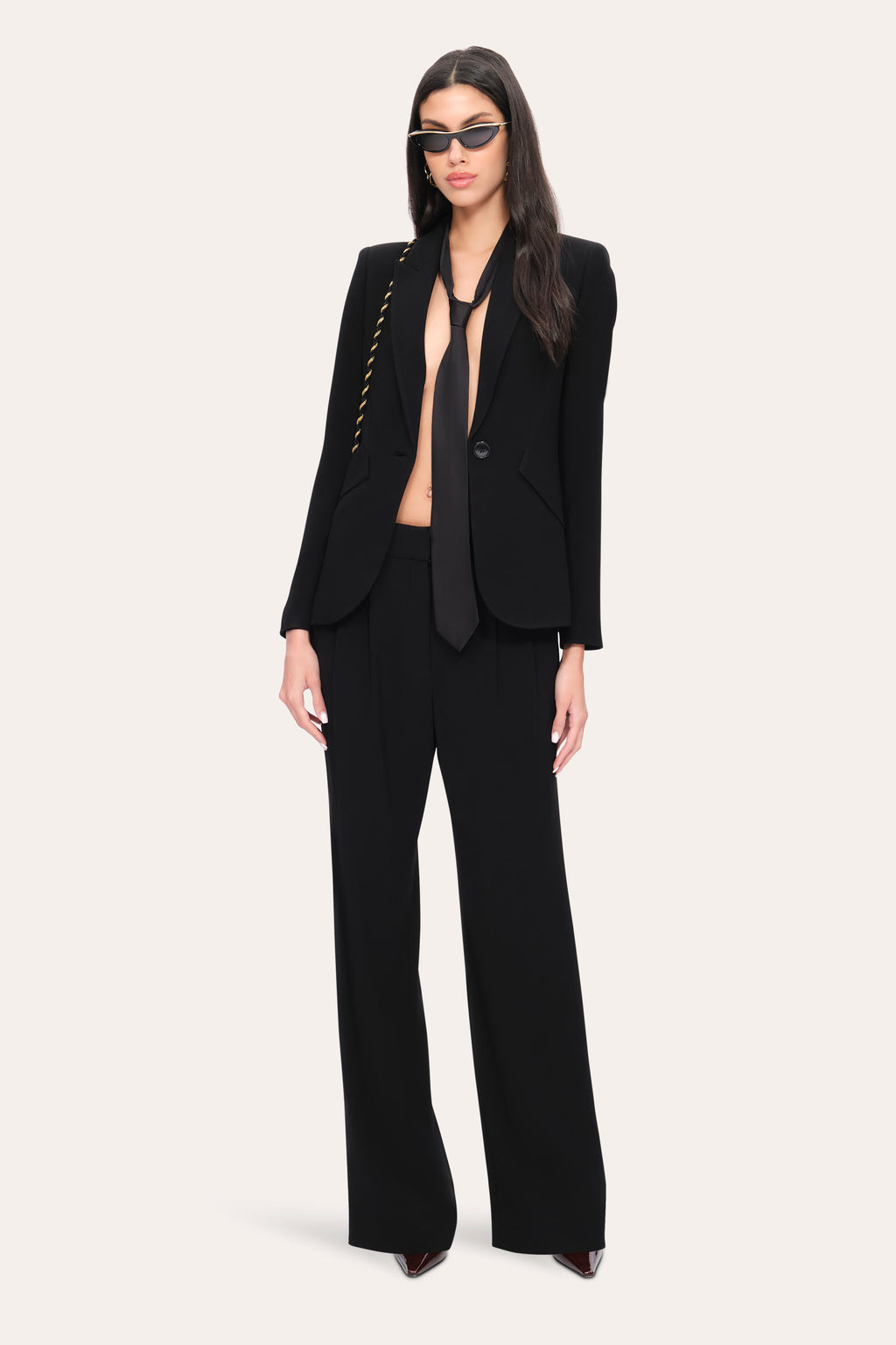 Women Panel Single Button Blazer Black | Elie Tahari