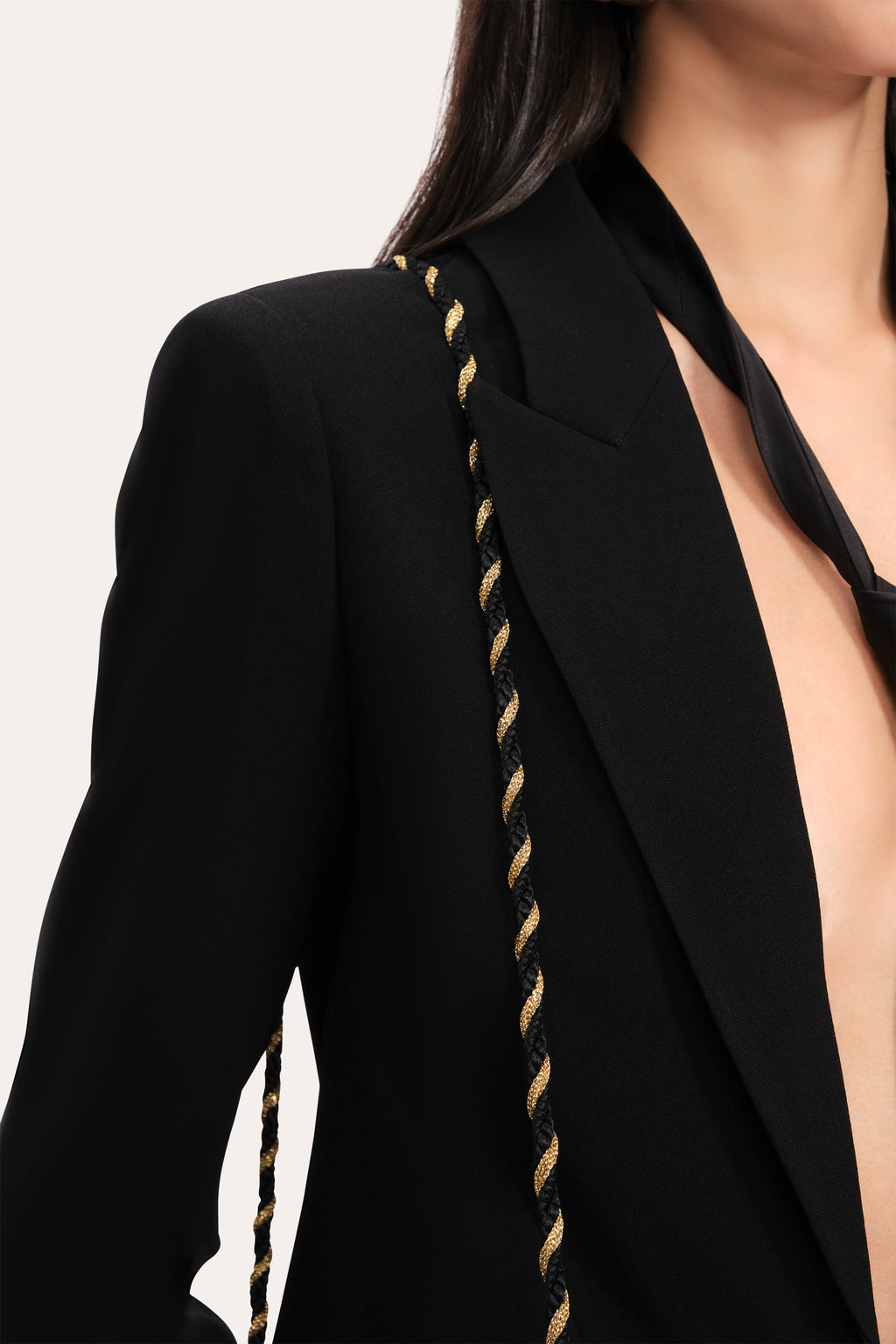 Women Panel Single Button Blazer Black | Elie Tahari
