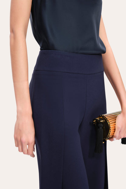 Women Crepe Overlay Slit Pant  | Elie Tahari